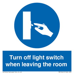 Turn off light switch when leaving the room